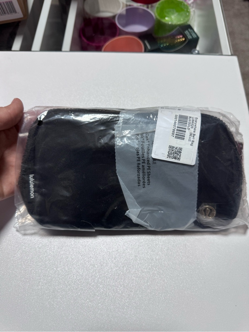 Lululemon black with gold accent Everywhere Belt Bag